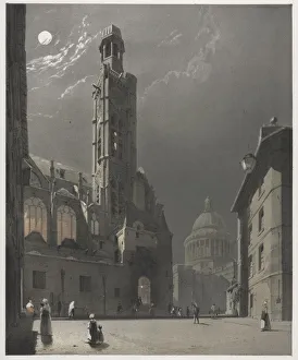 Picturesque Architecture in Paris, Ghent, Antwerp, Rouen: St. Etienne du Mont... 1839