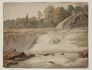 Weir Prints: Picturesque Landscape with Waterfall, 1810-1830. Creator: T Curtiss