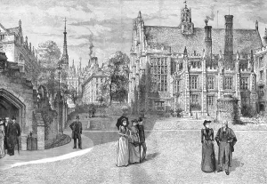 Picturesque London -- The Middle Temple Hall and Gardens, 1890. Creators: HW Brewer, Edward Killingworth Johnson