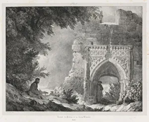 Picturesque and Romantic Journeys in Old France: Ruins of the Palace of the White Queen, 1824