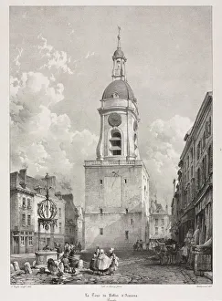 Louis Haghe Gallery: Picturesque and Romantic Travels in Old France, Picardie: The Belfry Tower of Amiens