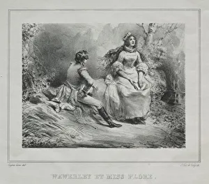 Picturesque Views of Scotland: Waverly and Miss Flora, 1825-1828. Creator: Eugene Louis Lami