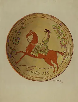 Riding Habit Prints: Pie Plate, 1937. Creator: Eugene Shellady