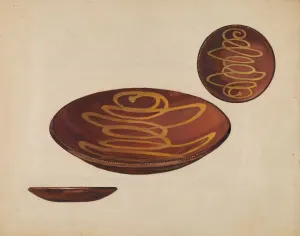 Multiple Prints: Pie Plate, c. 1936. Creator: Rolland Livingstone