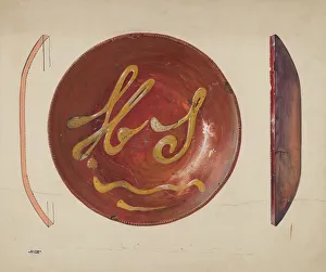 Signature Collection: Pie Plate, c. 1937. Creator: Elmer Weise