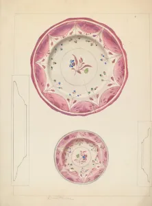 Cup Plate Prints: Pie Plate and Cup Plate, c. 1938. Creator: Cora Parker