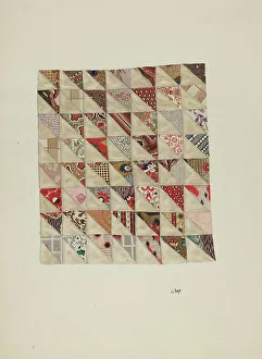 Piece Prints: Piece of Calico Patchwork, 1935/1942. Creator: Joseph L. Boyd
