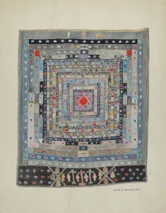 Dougan Ethel Prints: Pieced Bed Cover, 1937. Creator: Ethel Dougan