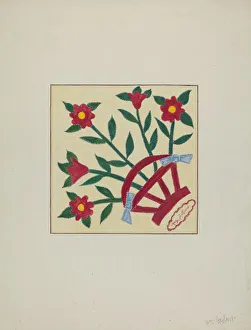 Herbert William Prints: Pieced Quilt (1 Square), c. 1940. Creator: William Herbert