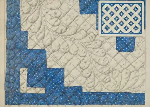 Stitching Prints: Pieced Quilt, c. 1936. Creator: Maud M Holme