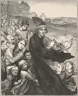 The Pied Piper of Hamelin, 1868. Creator: Henry Marsh