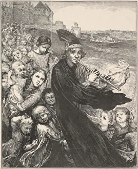 Fairytale Prints: The Pied Piper of Hamelin, 1868. Creator: Henry Marsh