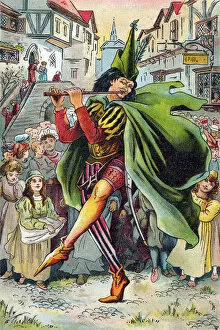 The Pied Piper leading away the children of Hamelin, c1899