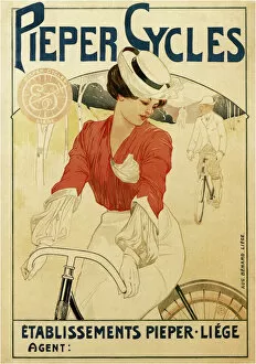 Modern Style Collection: Pieper Cycles, 1900. Artist: Berchmans, Emile (1867-1947)