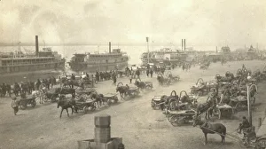 Vladimir Ivanovich Fedorov Prints: Pier of the city of Blagoveshchensk, 1909. Creator: Vladimir Ivanovich Fedorov