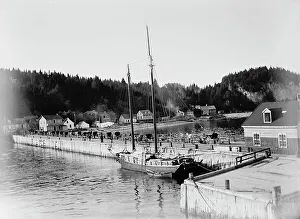 Quebec Quebec Canada Prints: Pier at Murray Bay, St. Lawrence River, between 1880 and 1901. Creator: Unknown