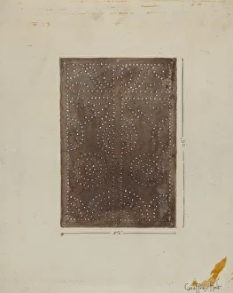 Holt Geoffrey Prints: Pierced Metal Screen from Confessional, c. 1936. Creator: Geoffrey Holt