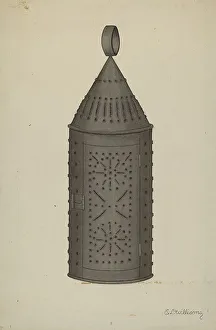 Edward D Prints: Pierced Tin Lantern, c. 1941. Creator: Edward D. Williams