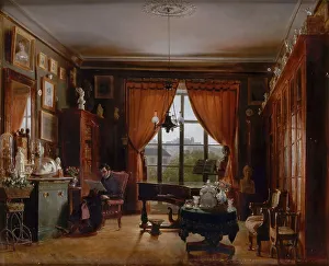 Pierre-Joseph-Guillaume Zimmermann in his Apartment in the Square d Orleans, Paris. Artist: Lafaye, Prosper (1806-1883)
