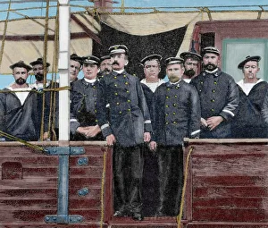 Pierre Loti aboard the gunboat Javelot, 1892. Creator: Unknown