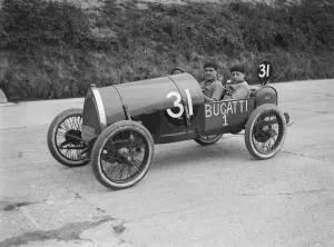Co Driver Prints: Pierre de Vizcaya in his Bugatti at the JCC 200 Mile Race, Brooklands, Surrey, 1921