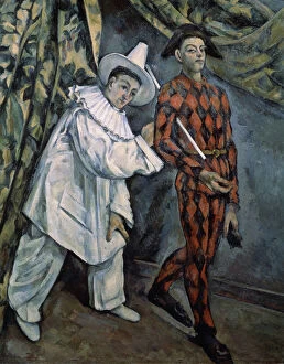 Pierrot and Harlequin (Mardi-Gras), c1888. Artist: Paul Cezanne