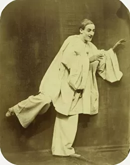 Mime Gallery: Pierrot Running, 1854-55. Creator: Nadar