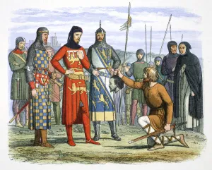 James William Edmund Gallery: Piers Gavestons head shown to the Earl of Lancaster, 1312 (1864)
