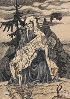 Orava Gallery Prints: Pieta, 1923. Creator: Mikulas Galanda