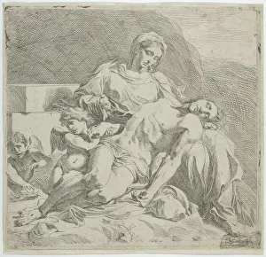 Anibale Caracci Prints: Pieta, the dead Christ supported by the Virgin