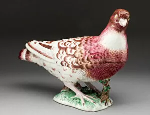 Tin Glazed Collection: Pigeon Tureen, Strasbourg, c. 1755. Creators: Strasbourg Pottery Factory