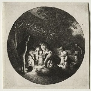 1610 1684 Prints: The pigkillers. Creator: Adriaen van Ostade (Dutch, 1610-1684)