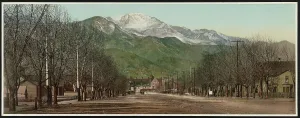 William H Prints: Pike's Peak Avenue, Colorado Springs, Colorado, c1898. Creator: William H. Jackson