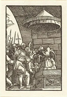 Altdorfer Albrecht Prints: Pilate Washing His Hands, c. 1513. Creator: Albrecht Altdorfer