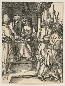 Pouring Gallery: Pilate Washing His Hands, from The Small Passion, ca. 1509. Creator: Albrecht Durer