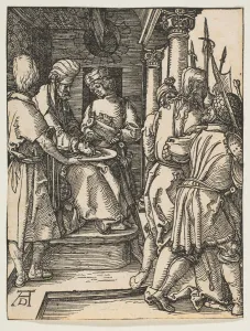 Sentenced Prints: Pilate Washing His Hands, from The Small Passion, ca. 1509. Creator: Albrecht Durer