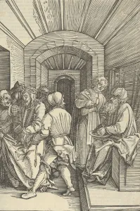 Hans Schäufelein Prints: Pilate Washing his Hands, from Speculum passionis domini nostri Ihesu Christi, 1507