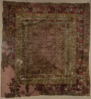 Carpet Collection: Pile Carpet, 5th-4th century BC. Artist: Ancient Altaian, Pazyryk Burial Mounds