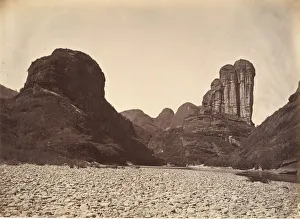 Piled Stone Mountain Near Sing Chang, ca. 1869. Creator: Afong Lai
