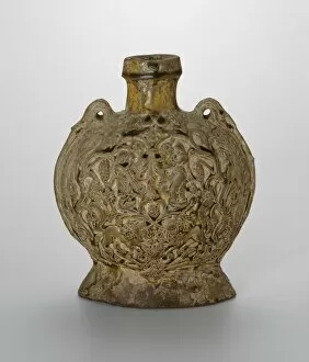 Stoneware Gallery: Pilgrim Flask (Bian Hu), Sui (581-618) or early Tang dynasty (618-907), c