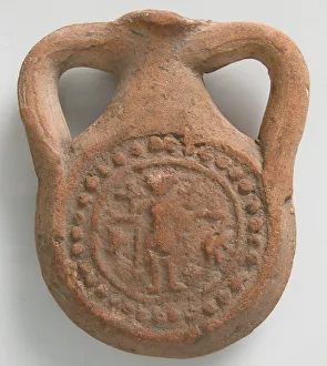 Kharga Oasis Prints: Pilgrim Flask, Coptic, 4th-7th century. Creator: Unknown