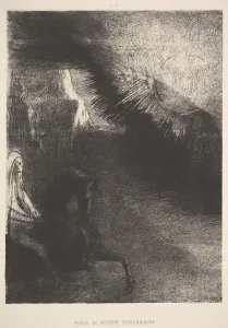Redon Prints: Pilgrim from a sublunar world, 1891. Creator: Odilon Redon