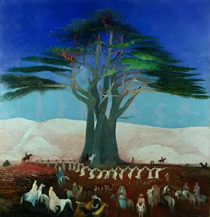 Magyar Nemzeti Galeria Prints: Pilgrimage to the Cedars of Lebanon, 1907. Creator: Kosztka Csontvary, Tivadar (1853-1919)