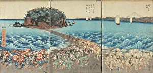 Pilgrimage of Female Entertainers to Enoshima to Pay Homage to Benzaiten, 2nd quarter of 19th cent. Creator: Ando Hiroshige