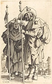 Pilgrims Prints: The Two Pilgrims, c. 1622. Creator: Jacques Callot