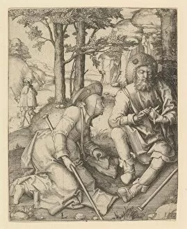 Peeling Gallery: The Pilgrims, ca. 1508. Creator: Lucas van Leyden