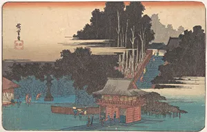 Pilgrimage Prints: Pilgrims at the Fudo Shrine, Meguro, 1833-43. 1833-43. Creator: Ando Hiroshige