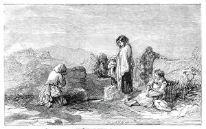 Honeysuckle Prints: Pilgrims to the Holy Well - by F. W. Topham - from the new water colour exhibition, 1845