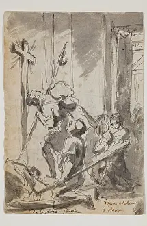 1750s Prints: Pilgrims in Front of the Porta Santa at Saint Peter's, c.between 1752 and 1756
