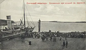 Steamboat Prints: Pilgrims, Solovetsky Monastery, Russia, 1904. Artist: Maxim Dmitriev